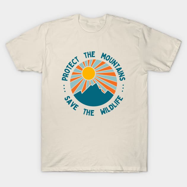 Protect the Mountains Save the Wildlife Dark T-Shirt by High Altitude